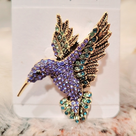 🌺Hummingbird Bird Rhinestone Brooch. Hummingbird Accessories - Picture 4 of 4
